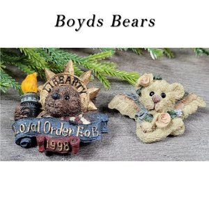 2 Boyds Bears Pins Angel & Libearty Loyal Order FOB 1998
